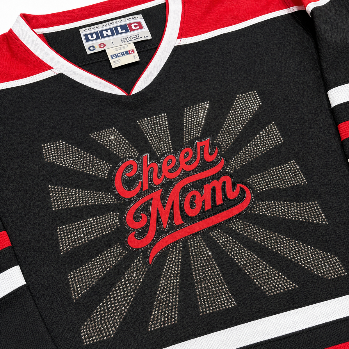 Cheer Mom Rhinestone Hockey Jersey
