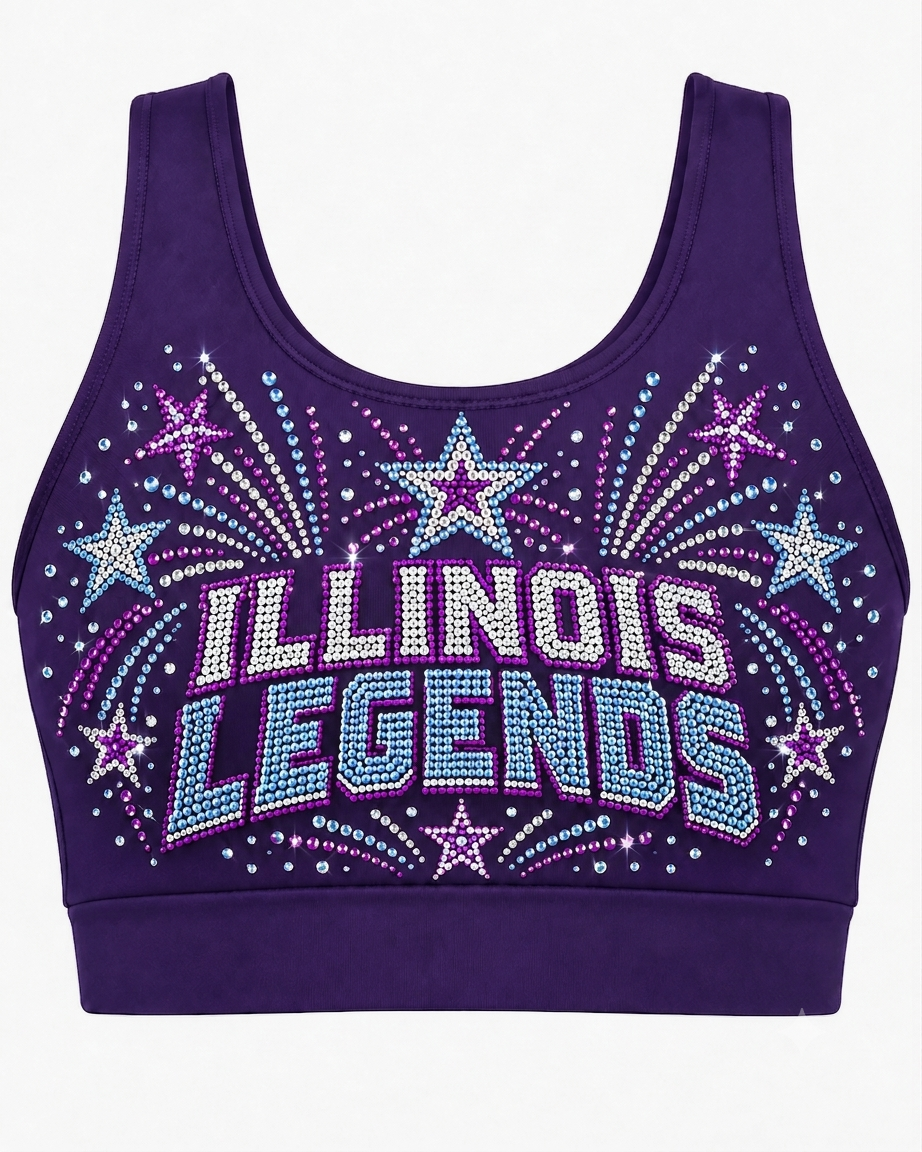 Illinois Legends Rhinestone Sports Bra