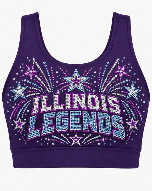 Illinois Legends Rhinestone Sports Bra