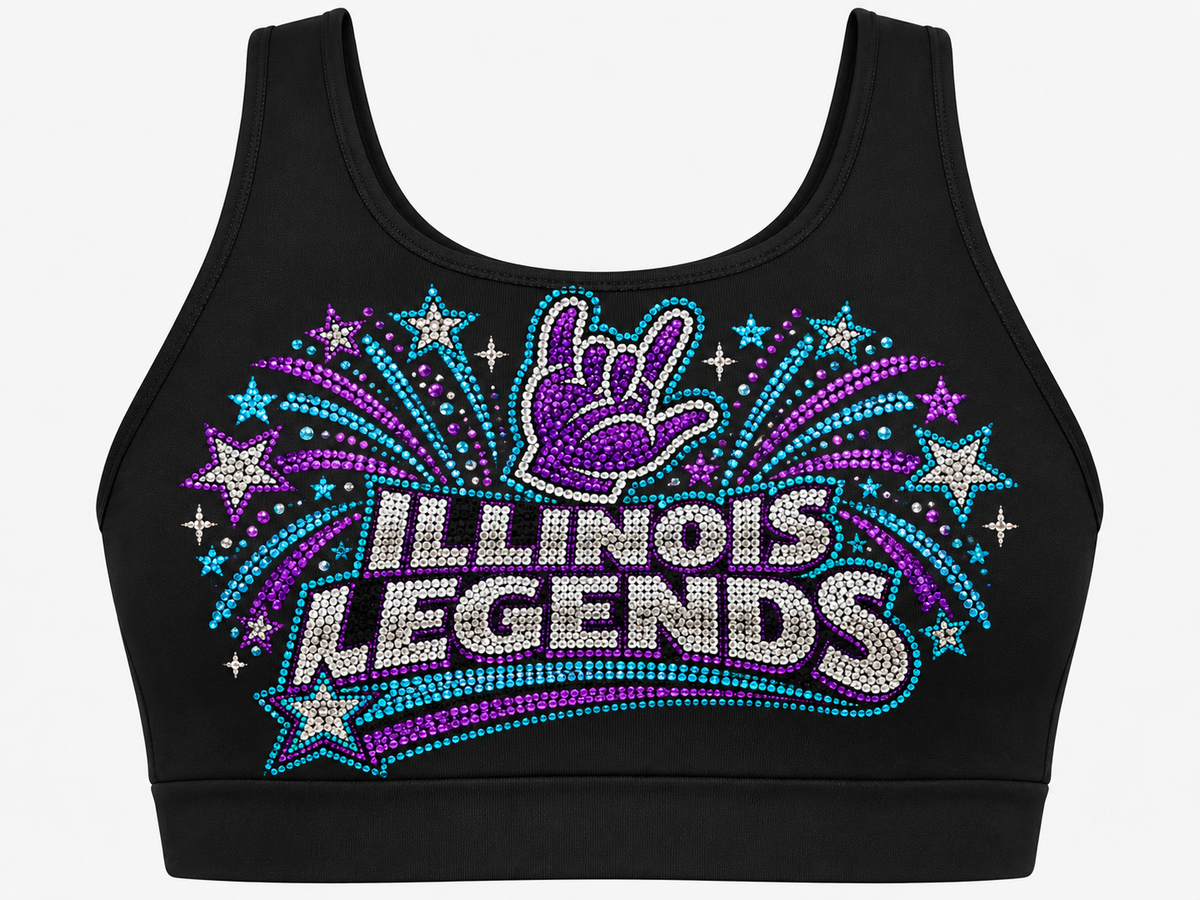 Illinois Legends Rhinestone Sports Bra