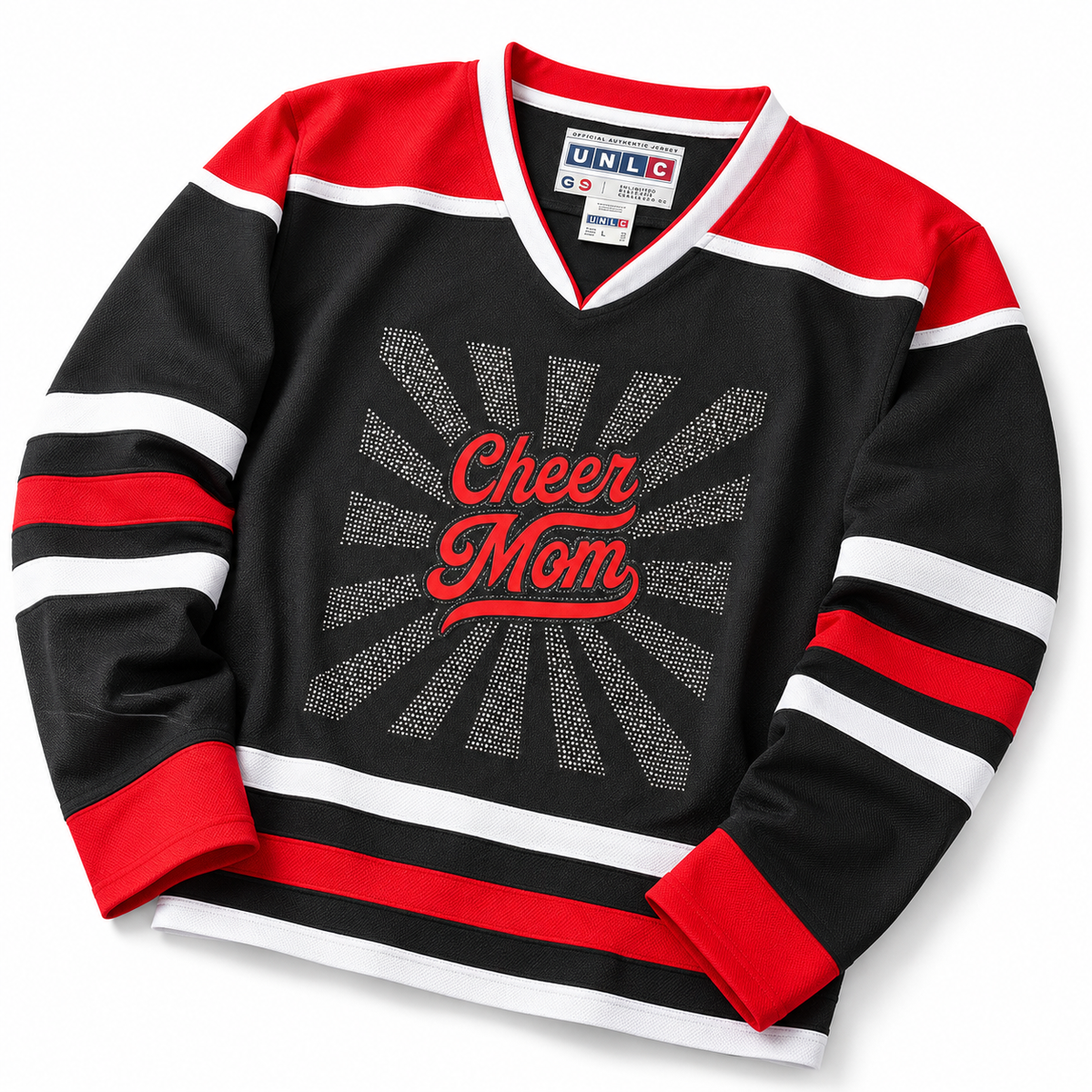 Cheer Mom Rhinestone Hockey Jersey